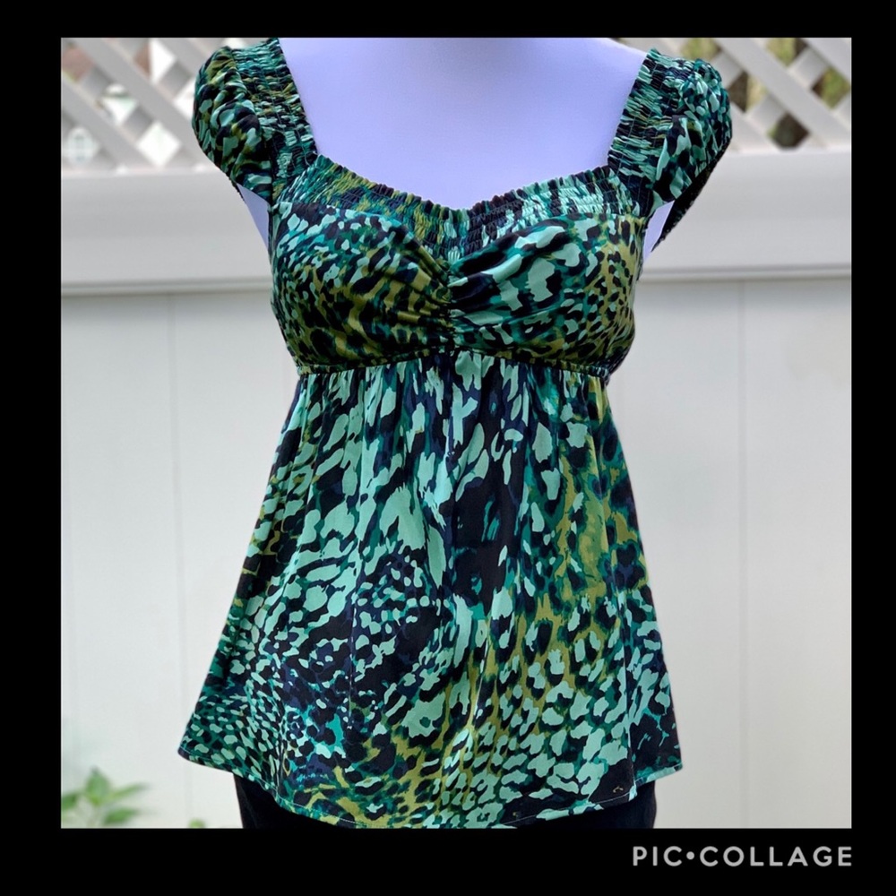 Arden B, Teal Silk Top • Size M